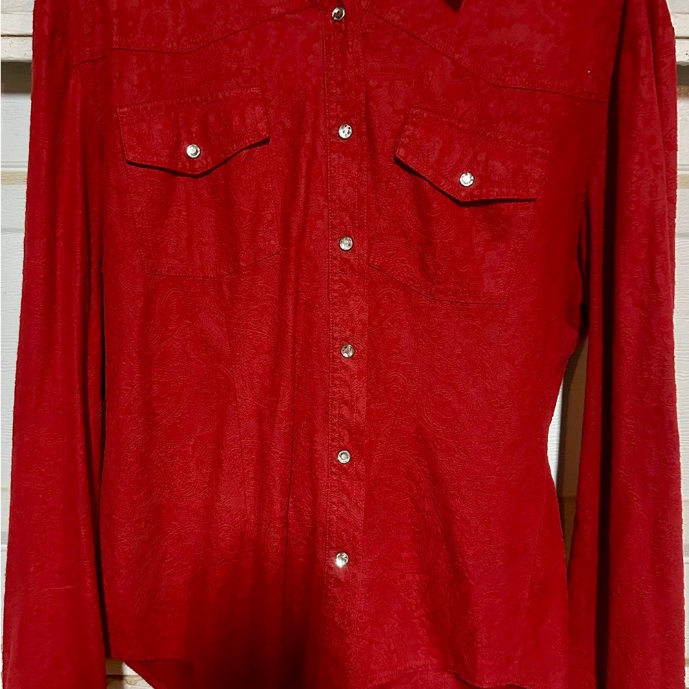 Chic Red Button Down Women's Shirt